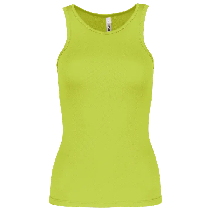 Damen Basic Sport Funktionsshirt ärmellos Lime