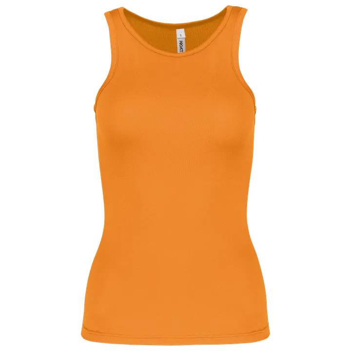 Damen Basic Sport Funktionsshirt ärmellos Orange