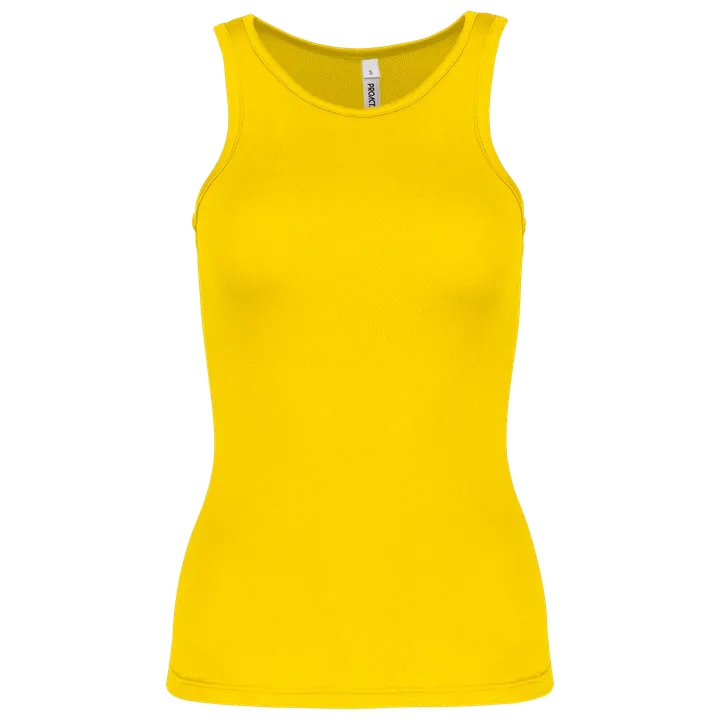 Damen Basic Sport Funktionsshirt ärmellos True Yellow