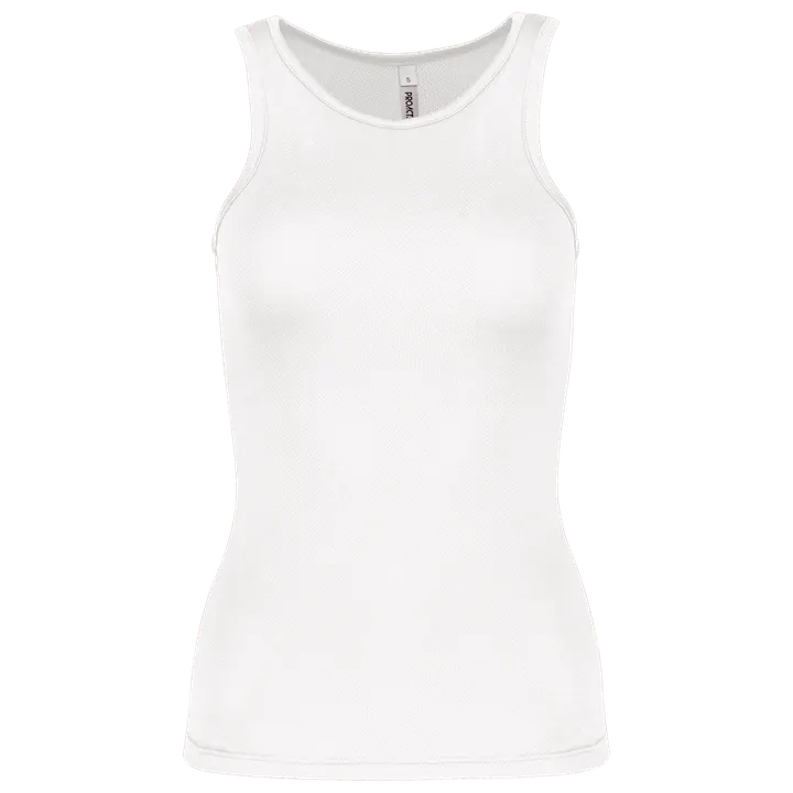 Damen Basic Sport Funktionsshirt ärmellos White