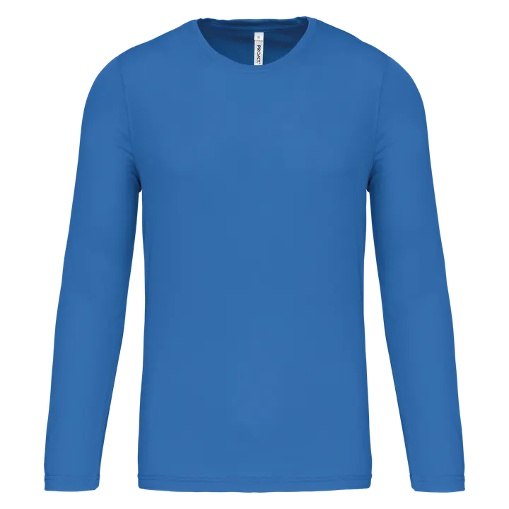 Herren Basic Sport Funktionsshirt Langarm Aqua Blue