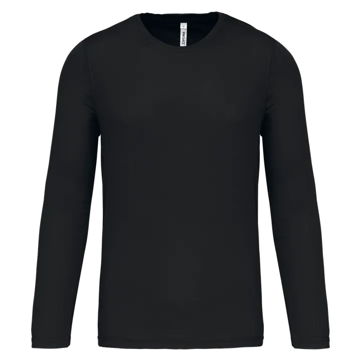 Herren Basic Sport Funktionsshirt Langarm Black