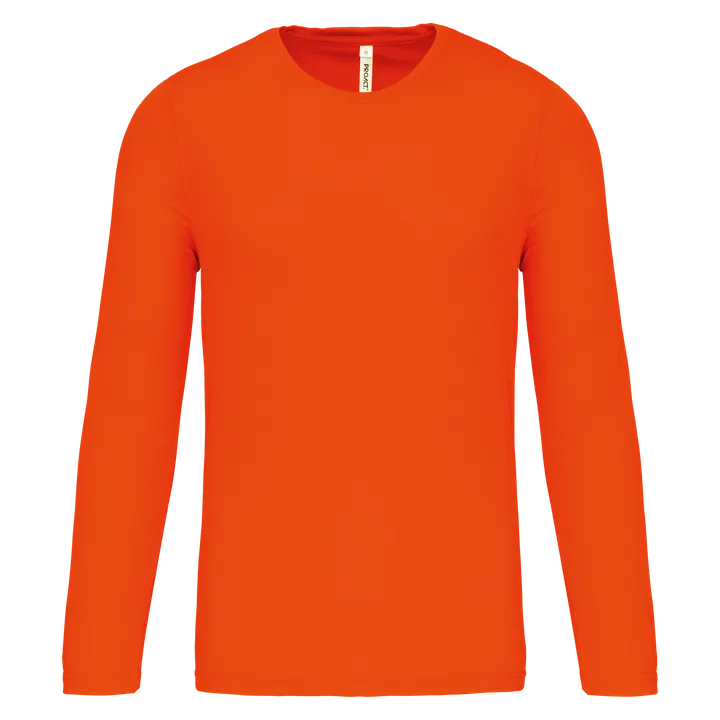 Herren Basic Sport Funktionsshirt Langarm Fluorescent Orange