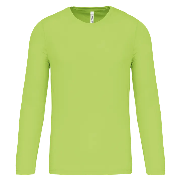 Herren Basic Sport Funktionsshirt Langarm Lime