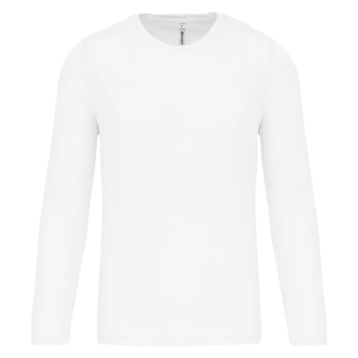 Herren Basic Sport Funktionsshirt Langarm White