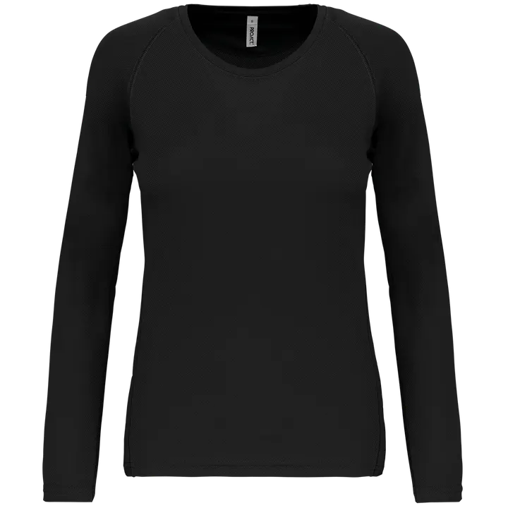 Damen Basic Sport Funktionsshirt Langarm Black