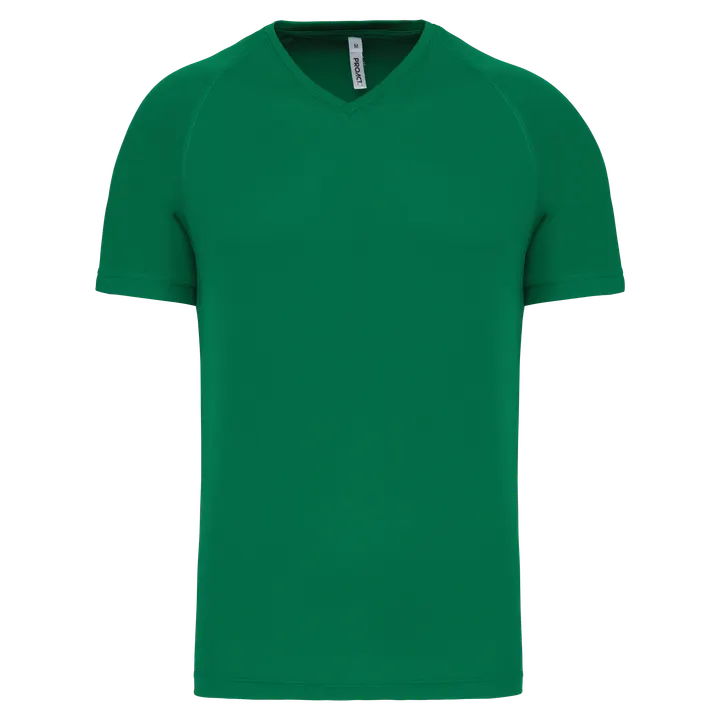 Herren Kurzarm-Sportshirt mit V-Ausschnitt Kelly Green