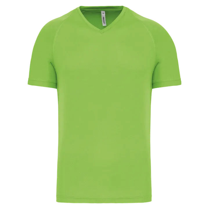 Herren Kurzarm-Sportshirt mit V-Ausschnitt Lime
