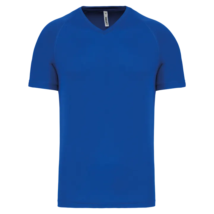 Herren Kurzarm-Sportshirt mit V-Ausschnitt Sporty Royal Blue