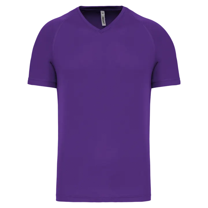 Herren Kurzarm-Sportshirt mit V-Ausschnitt Violet