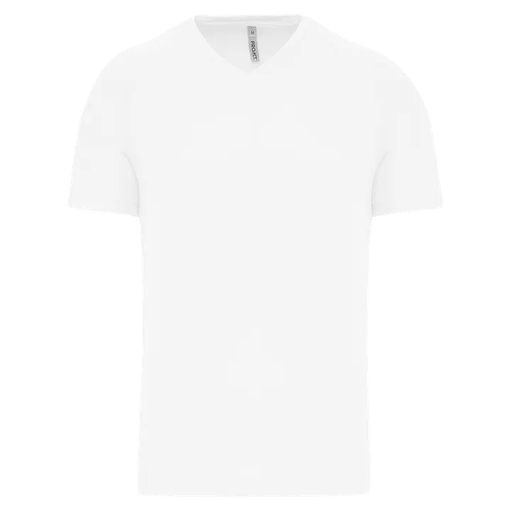 Herren Kurzarm-Sportshirt mit V-Ausschnitt White