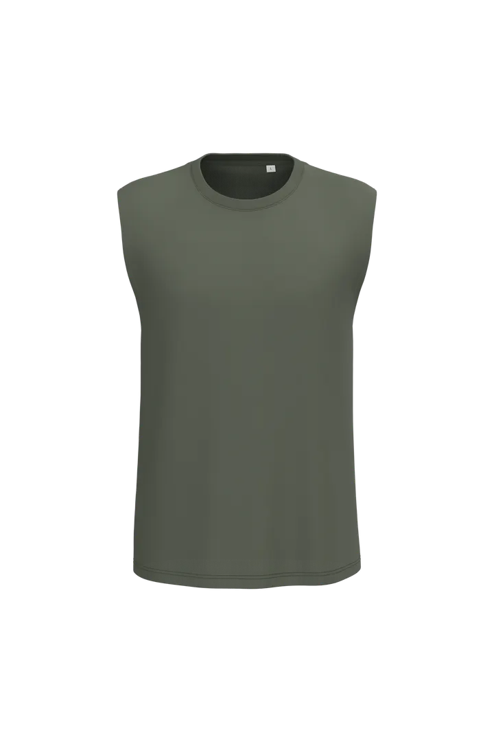 Unisex Tank Top T-shirt Sporty Khaki