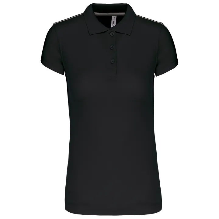 Kurzarm Damen Polo Quick Dry Black