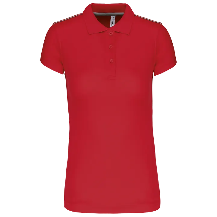 Kurzarm Damen Polo Quick Dry Sporty Red