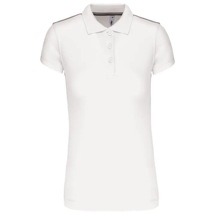 Kurzarm Damen Polo Quick Dry White
