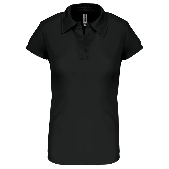 Damen Sport Funktions-Poloshirt Black