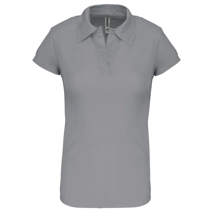 Damen Sport Funktions-Poloshirt Fine Grey