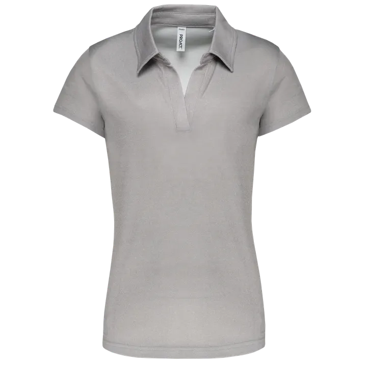 Damen Sport Funktions-Poloshirt Grey Melange