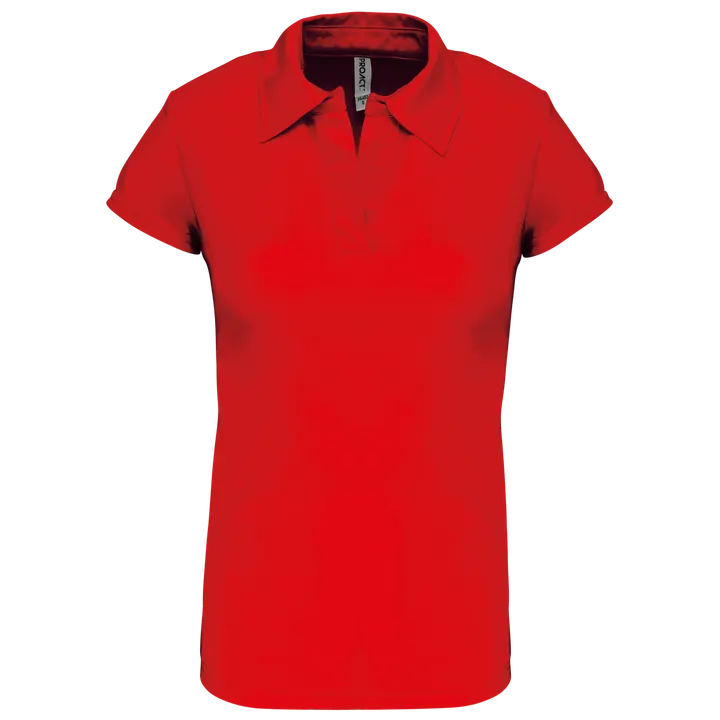 Damen Sport Funktions-Poloshirt Red