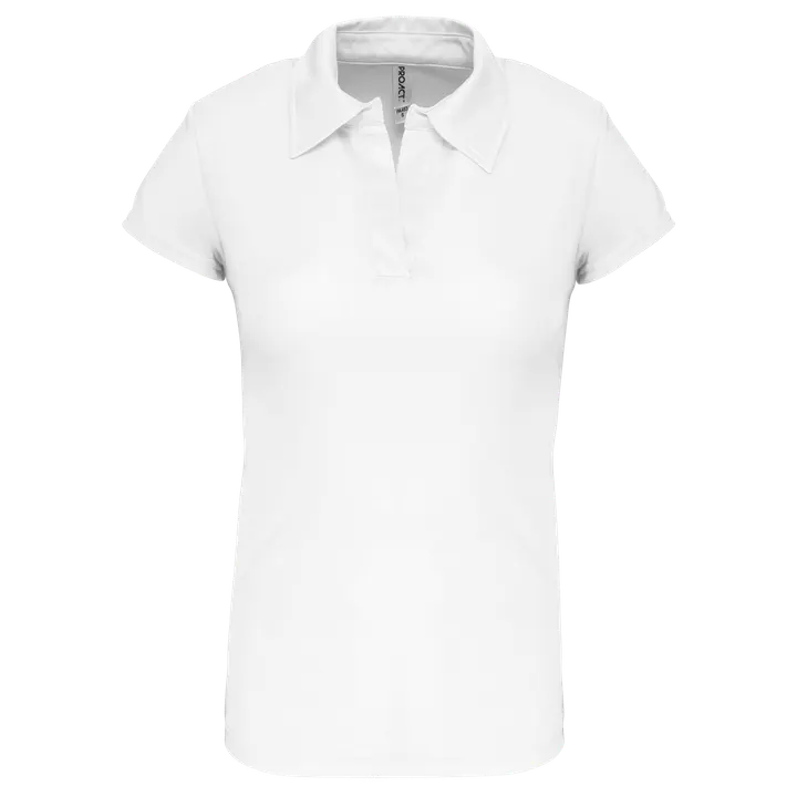 Damen Sport Funktions-Poloshirt White