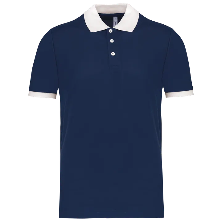 Herren Performance Piqué-Polohemd Sporty Navy / White
