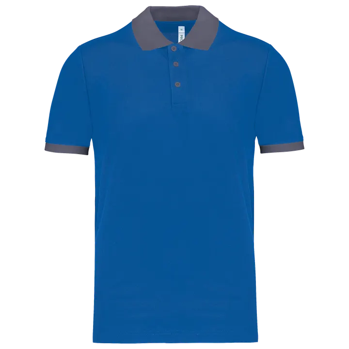 Herren Performance Piqué-Polohemd Sporty Royal Blue / sporty grey