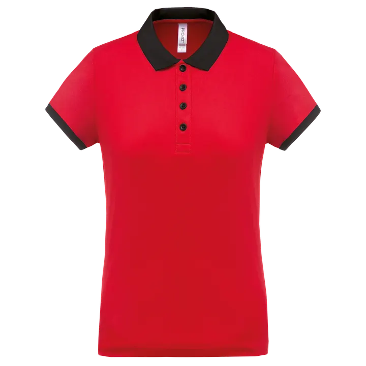 Performance Piqué-Polohemd für Damen Red / Black