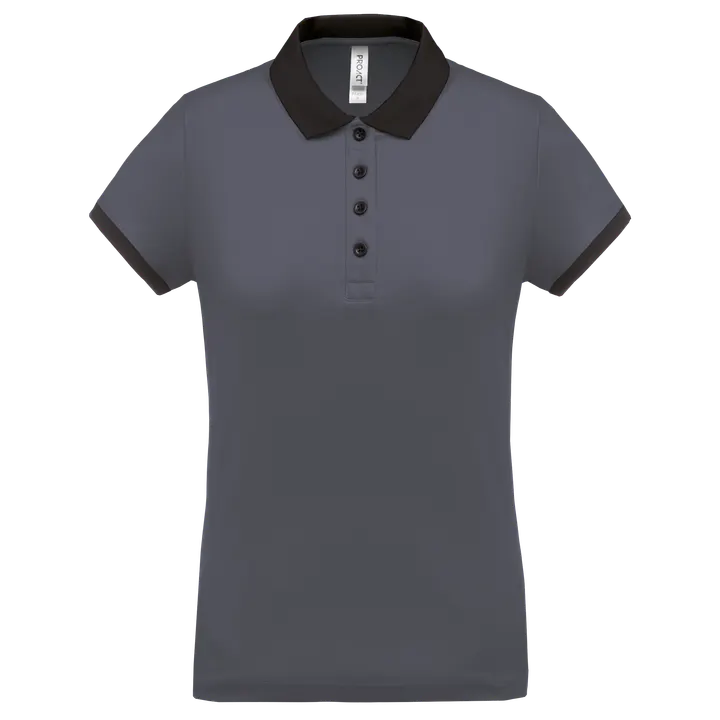 Performance Piqué-Polohemd für Damen sporty grey / Black