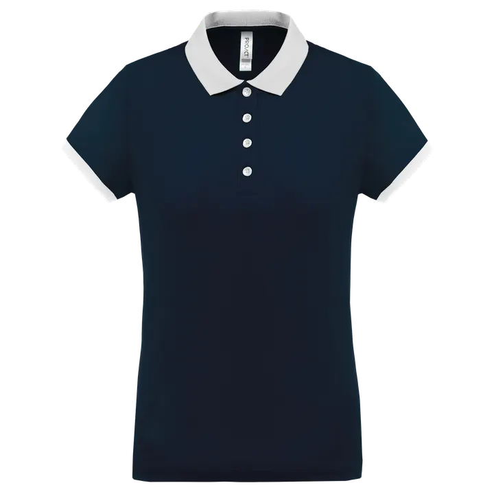 Performance Piqué-Polohemd für Damen Sporty Navy / White
