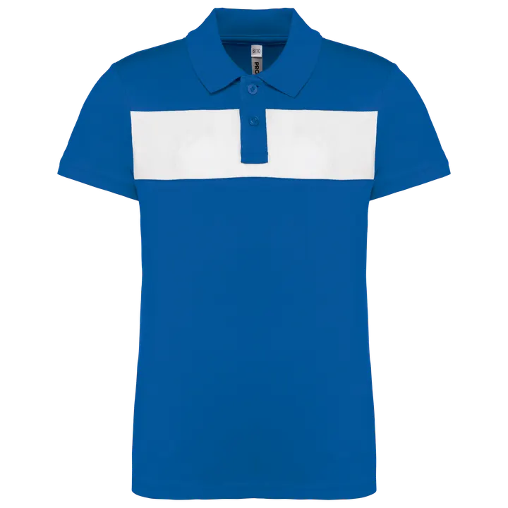 Kurzarm-Polohemd für Kinder Sporty Royal Blue / White