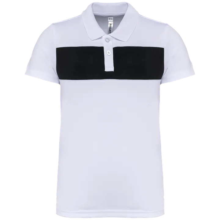 Kurzarm-Polohemd für Kinder White / Black