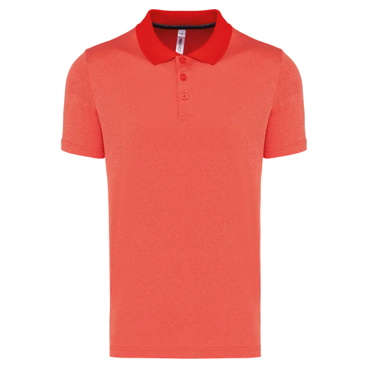 Meliertes Kurzarm-Polohemd Coral Heather