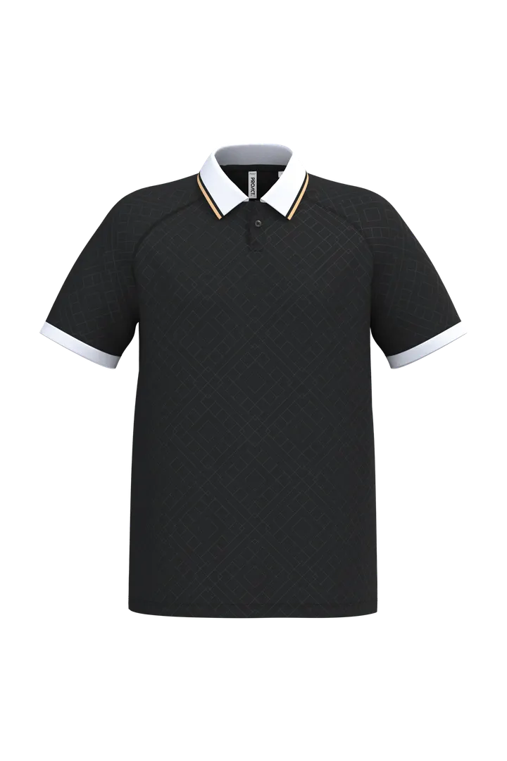 Unisex-Lifestyle-Trikot mit Polokragen Black / White / Gold