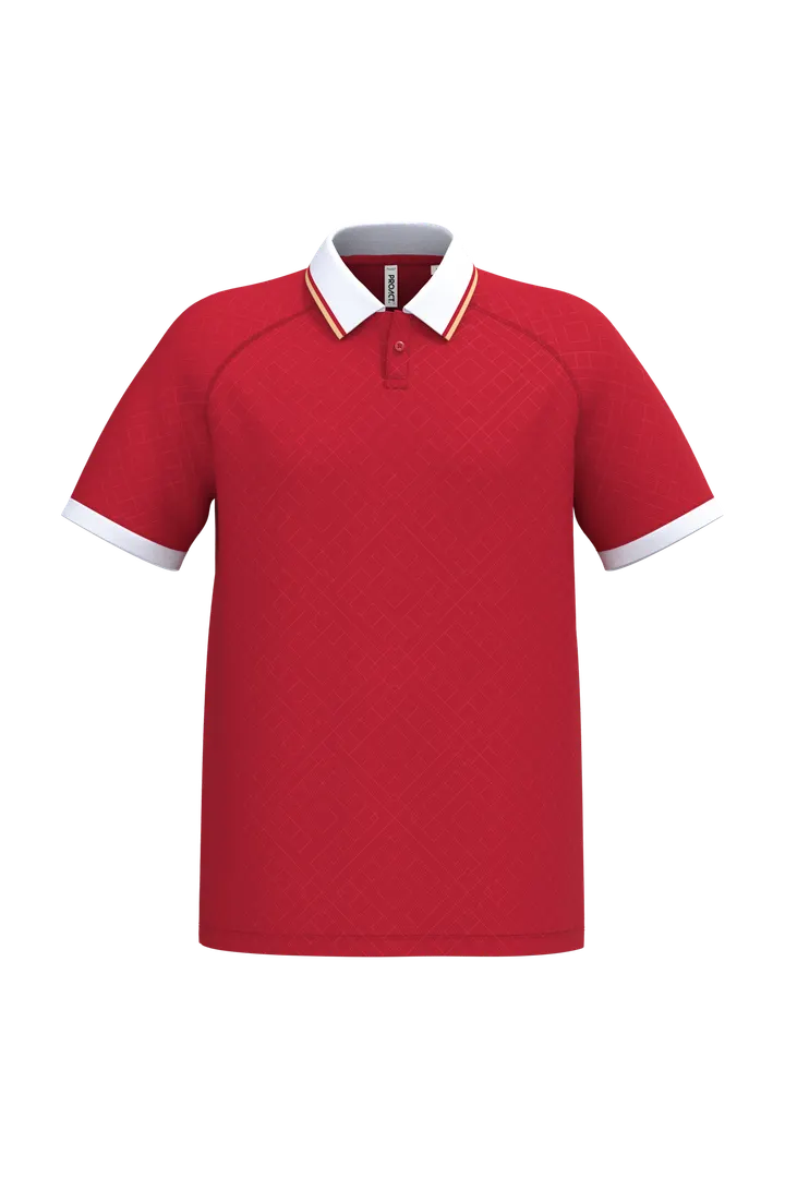 Unisex-Lifestyle-Trikot mit Polokragen Sporty Red / White / Gold