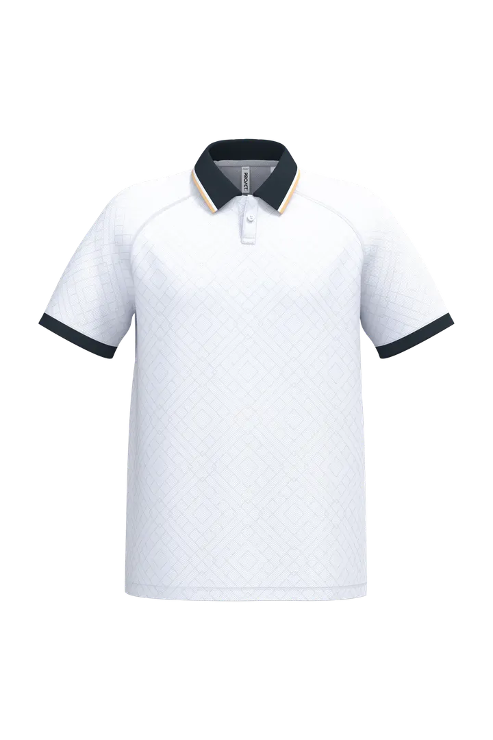 Unisex-Lifestyle-Trikot mit Polokragen White / Navy / Gold