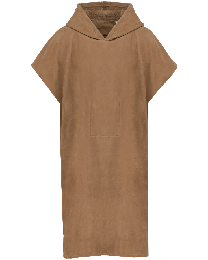 Poncho éponge à capuche unisexe Camel