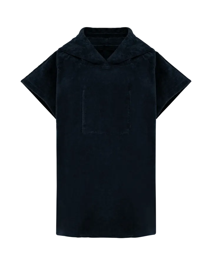 Kinder-Frottee-Poncho mit Kapuze Navy