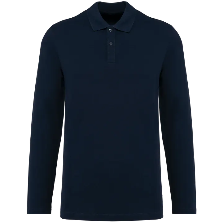 Supima® Herren-Polohemd mit langen Ärmeln Deep Navy