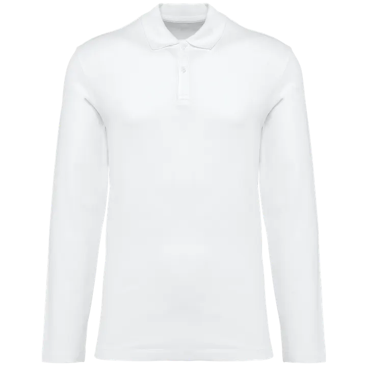 Supima® Herren-Polohemd mit langen Ärmeln White