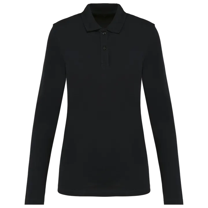 Polo Supima® manches longues femme Black