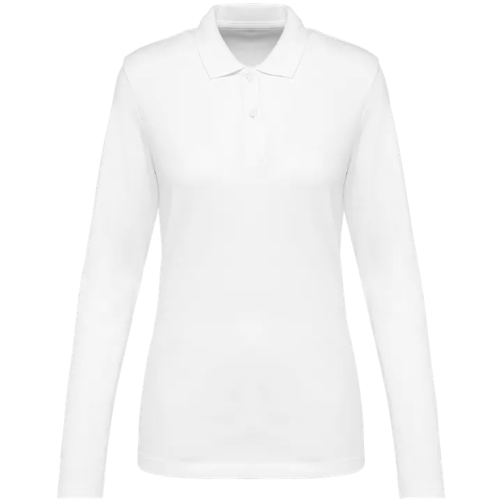 Polo Supima® manches longues femme White