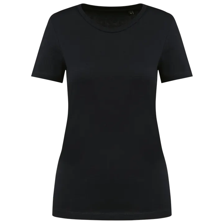 Supima® Damen-T-Shirt mit Rundhals ausschnitt und kurzen Ärmeln Black