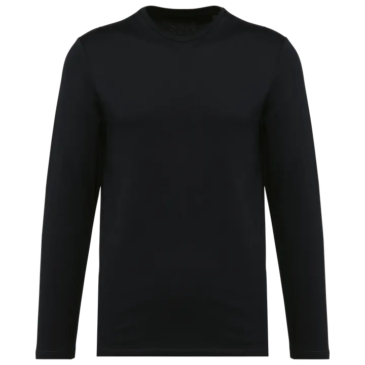 Supima® Herren-T-Shirt mit Rundhalsausschnitt und langen Ärmeln Black