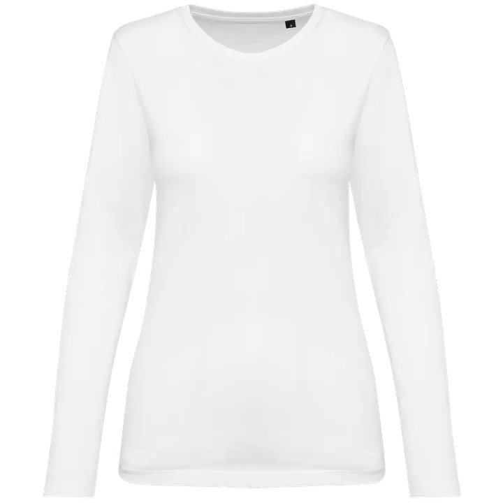 Supima® Damen-T-Shirt mit Rundhalsausschnitt und langen Ärmeln White