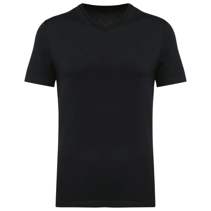 Supima® Herren-T-Shirt mit V-Ausschnitt und kurzen Ärmeln Black