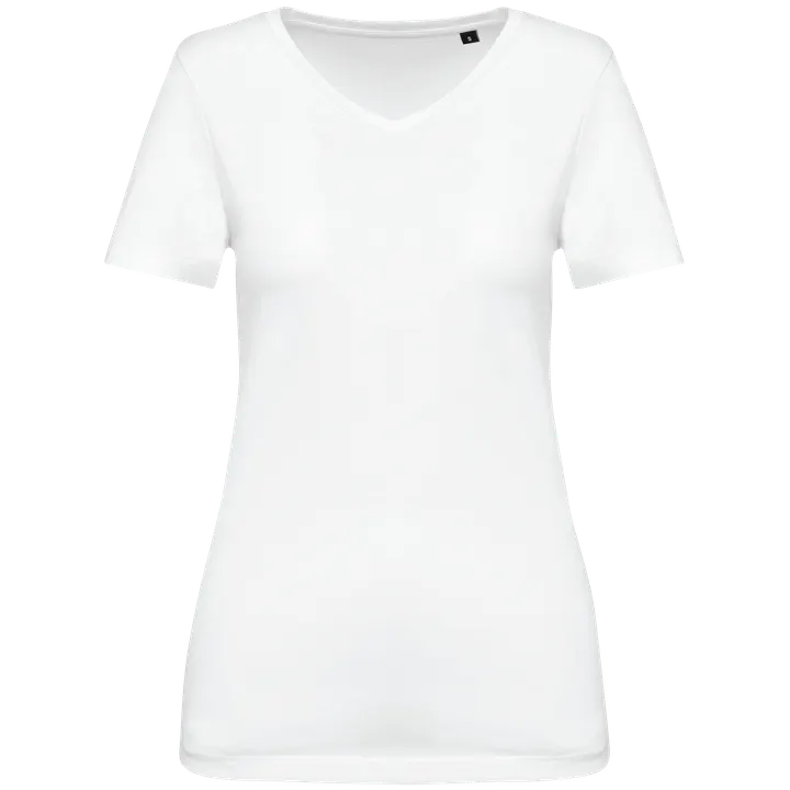 Supima® Damen-T-Shirt mit V-Ausschnitt und kurzen Ärmeln White