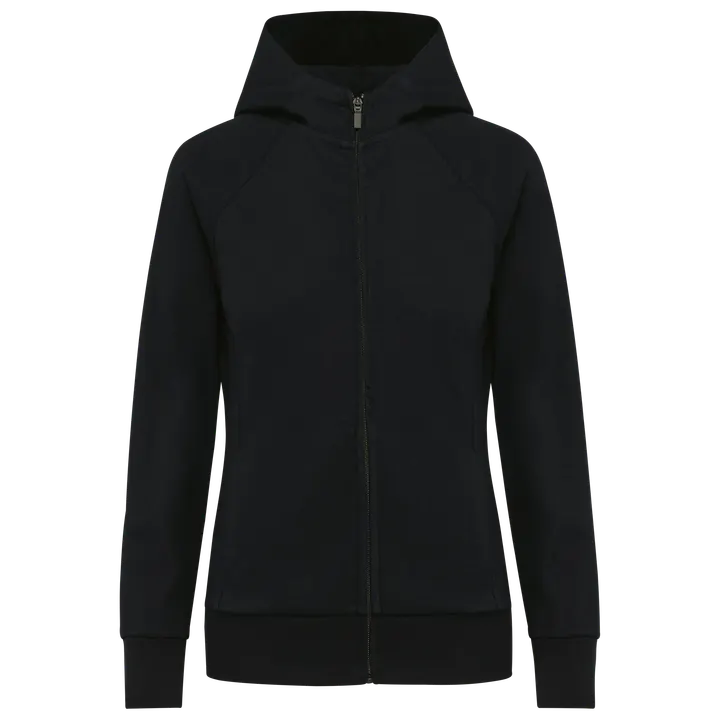 Damenjacke mit Reißverschluss und Kapuze Black