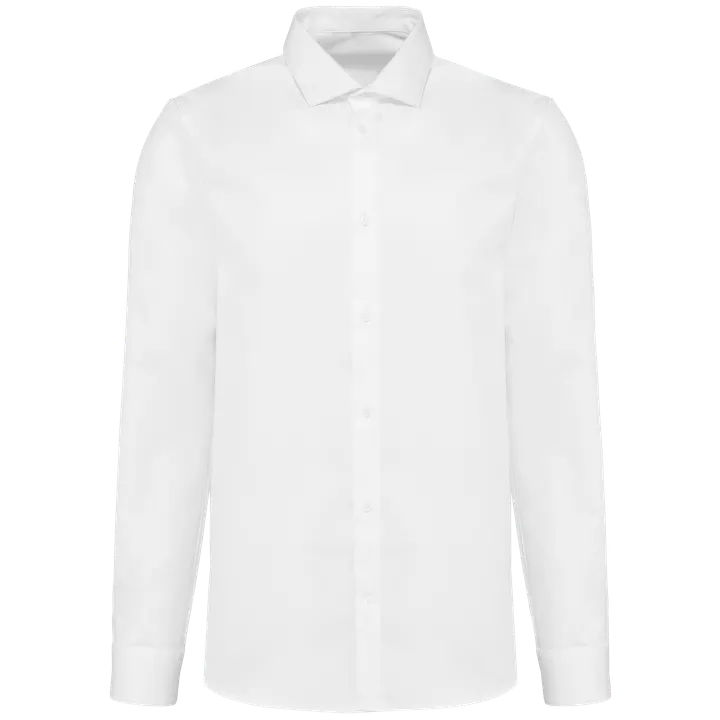 Chemise popeline manches longues homme White