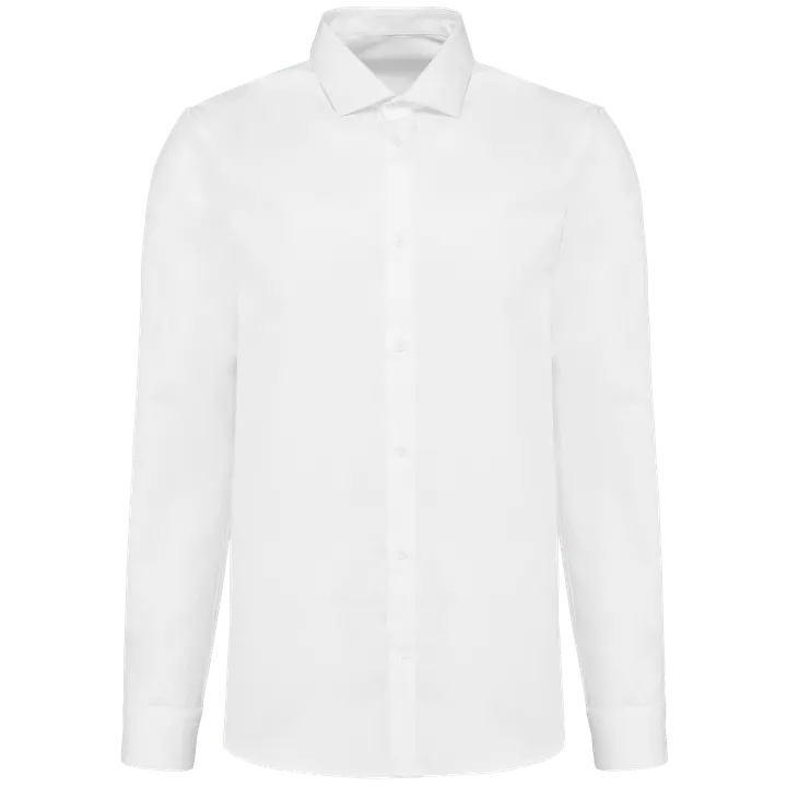 Oxford Pinpoint-Herrenhemd mit langen Ärmeln White