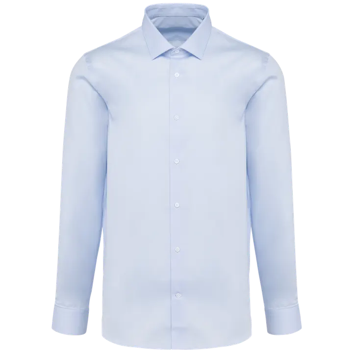 Popeline-Hemd für Herren mit langen Ärmeln Essential Light Blue
